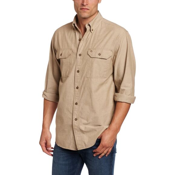 359. Carhartt Chambray relaxed fit long sleeve button down jacket size Large - Picture 1 of 9